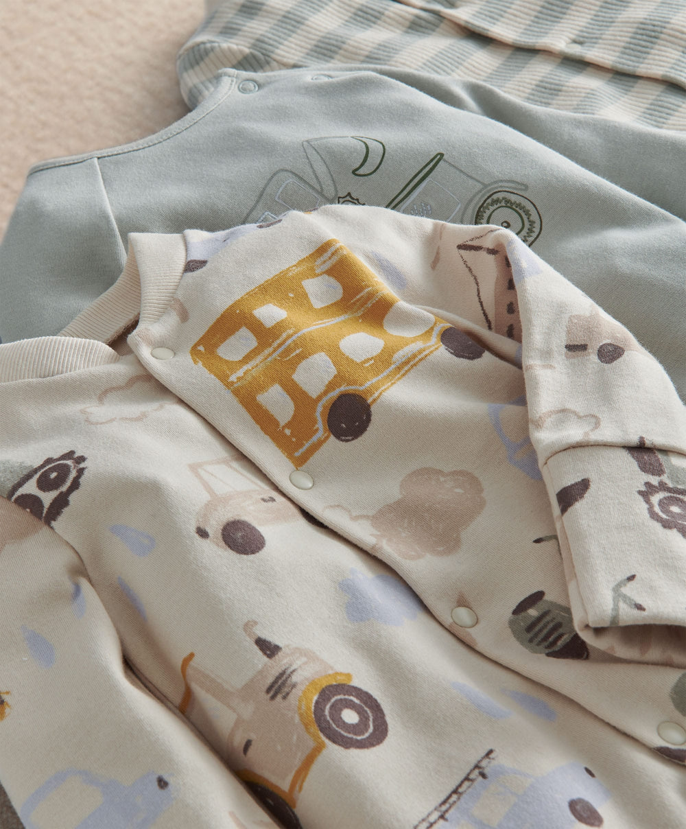 Mamas &amp; Papas Transport Sleepsuits (Pack of 3)