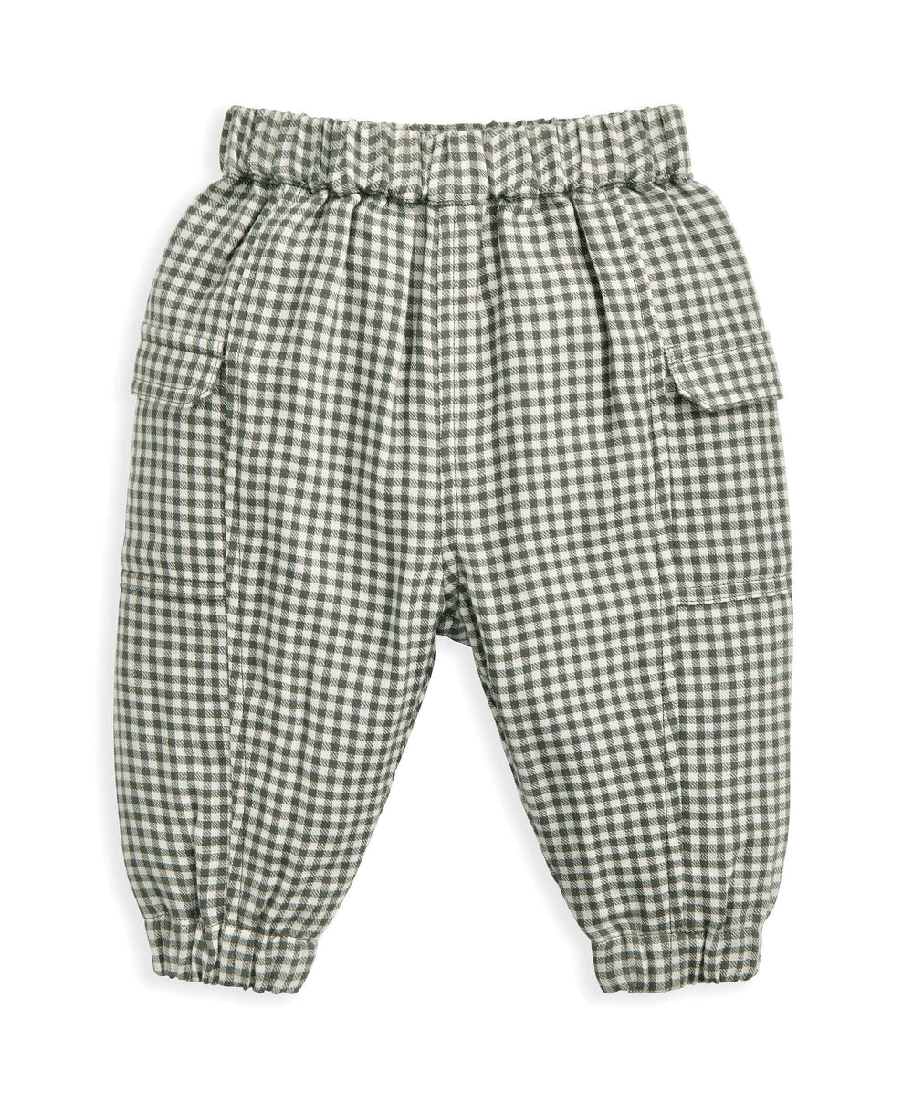 Mamas &amp; Papas Trousers &amp; Leggings Check Pattern Joggers - Green