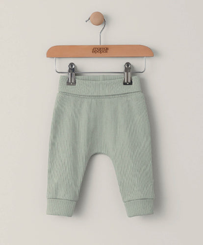 Mamas & Papas Trousers & Leggings Organic Ribbed Leggings - Sage Green