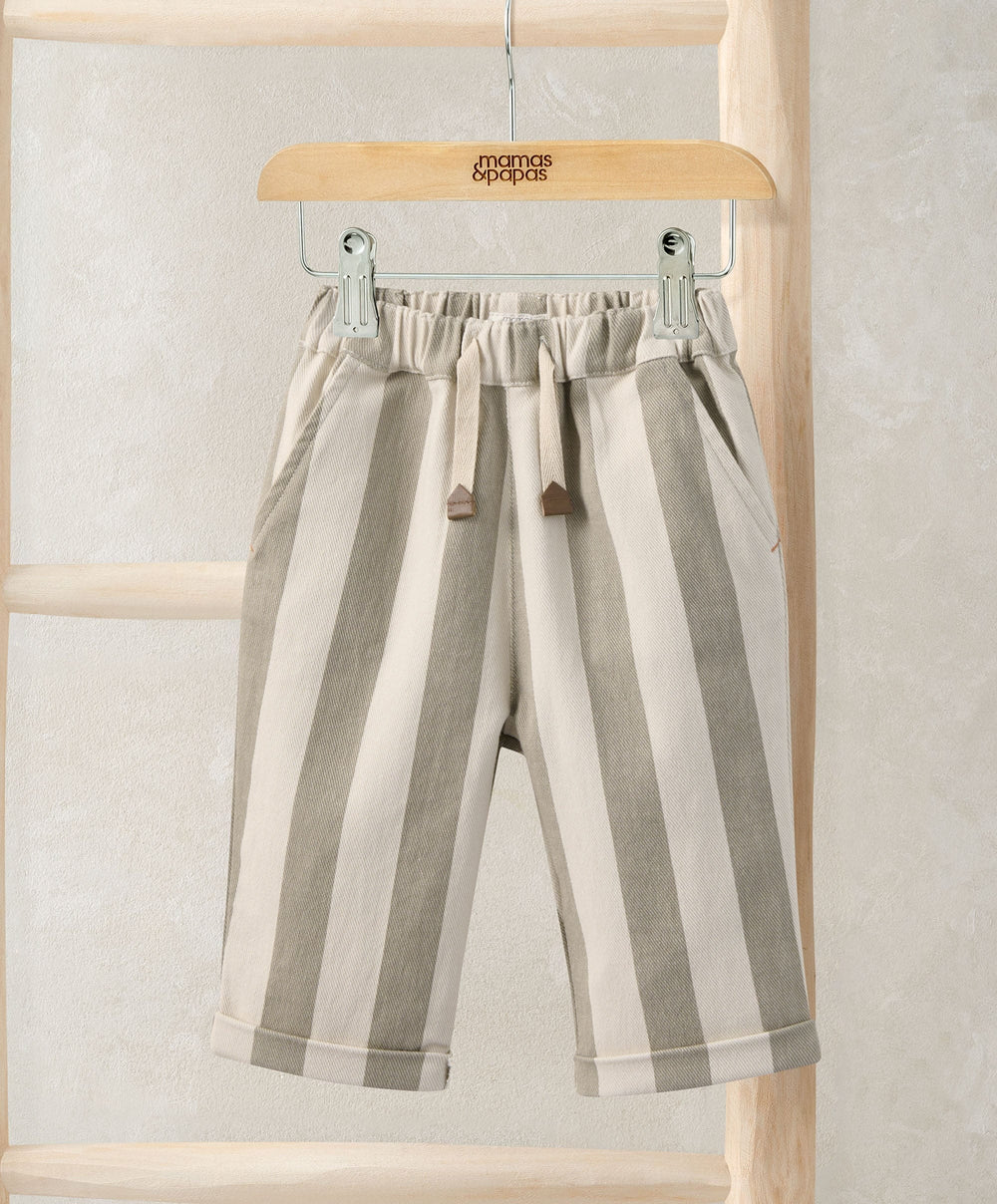 Mamas &amp; Papas Trousers &amp; Leggings Stripped Twill Joggers