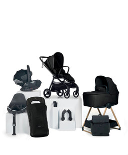 Mamas & Papas Vardo Complete Pushchair Bundle with Cybex Cloud T i-Size Rotating Baby Car Seat & Base (9 Pieces) - Noir