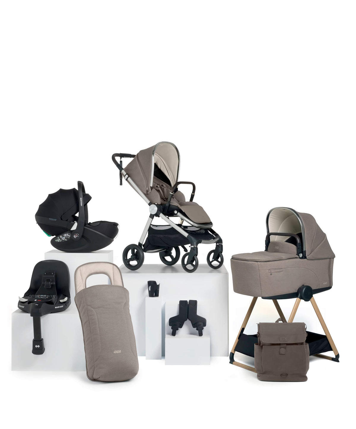 Mamas & Papas Vardo Complete Pushchair Bundle with Maxi-Cosi Pebble 360 Pro² Car Seat & Base (9 Pieces) - Heritage