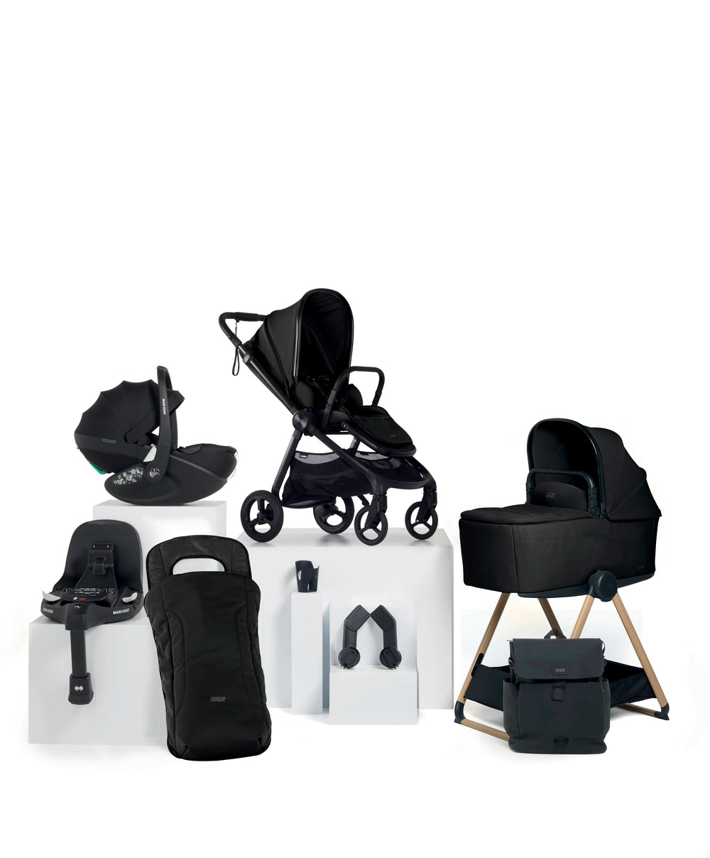 Mamas &amp; Papas Vardo Complete Pushchair Bundle with Maxi-Cosi Pebble 360 Pro² Car Seat &amp; Base (9 Pieces) - Noir