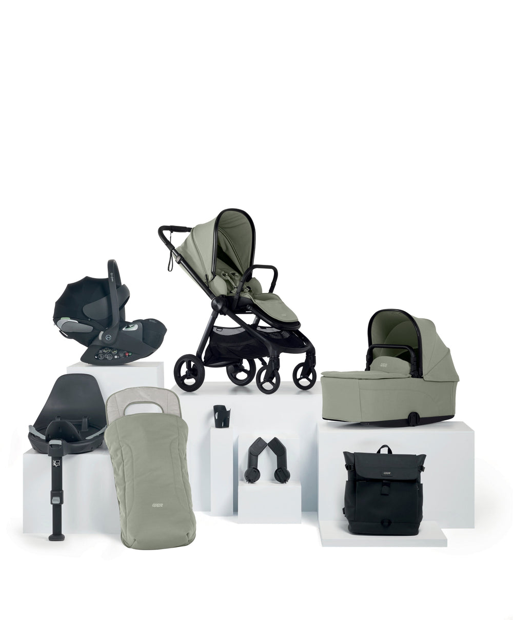 Mamas &amp; Papas Vardo Pushchair Bundle with Cybex Cloud T+ Car Seat &amp; Base (8 Pieces) - Sage