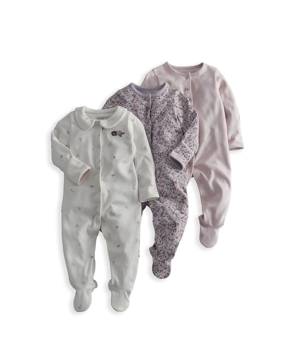 Mamas &amp; Papas Vintage Floral Sleepsuits (Pack of 3)