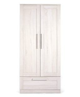 Mamas & Papas Wardrobes Atlas 2 Door Nursery Wardrobe with Storage Drawer - Nimbus White