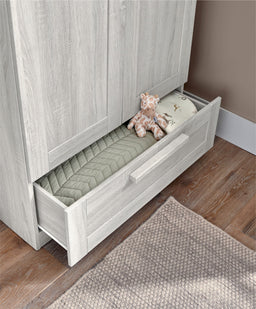 Mamas & Papas Wardrobes Atlas 2 Door Nursery Wardrobe with Storage Drawer - Nimbus White