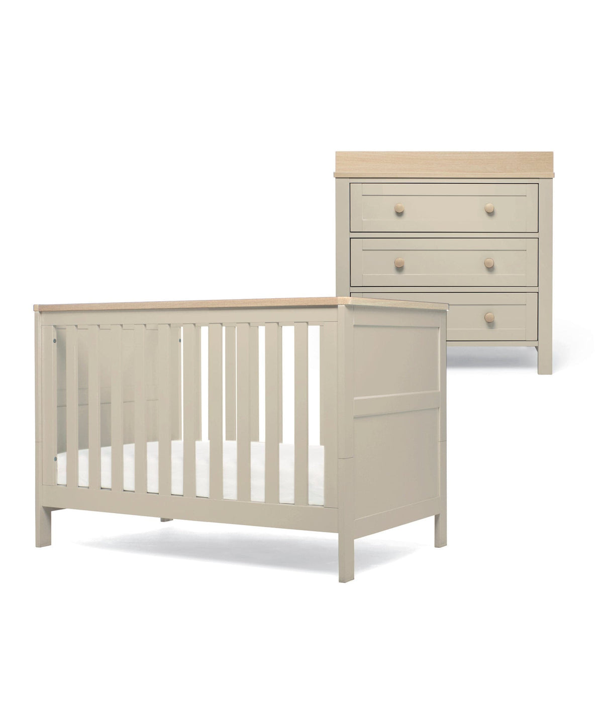 Mamas & Papas Wedmore Small Cotbed Set With Dresser Changer - Cashmere