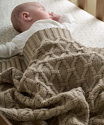 Mamas & Papas Welcome to the World Seedling Knitted Blanket - Diamond