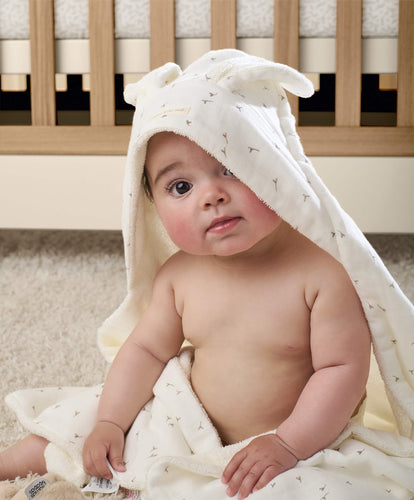 Mamas & Papas Welcome to the World Seedling Seed Hooded Towel - White