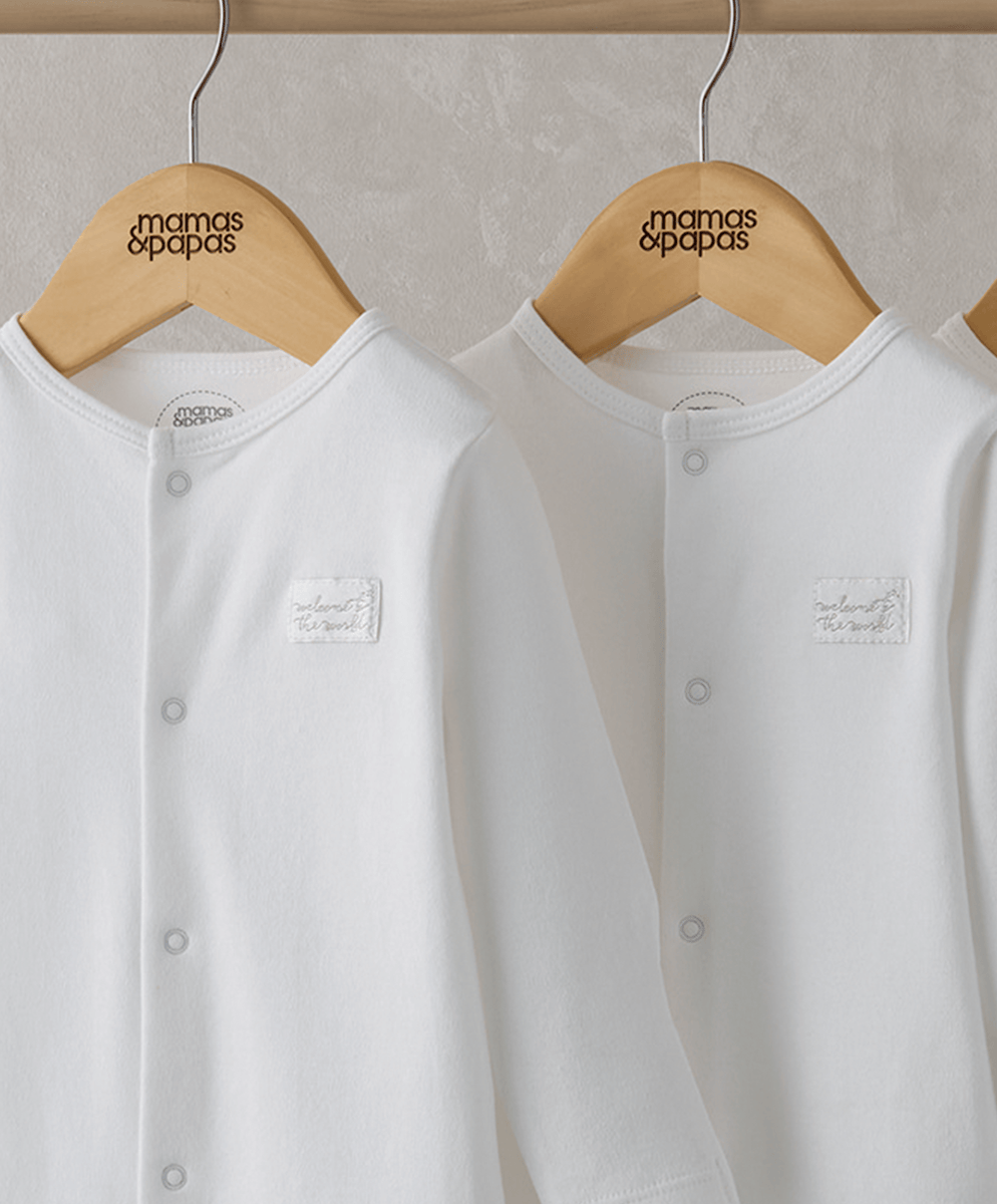 Mamas &amp; Papas White Sleepsuits (Pack of 3)