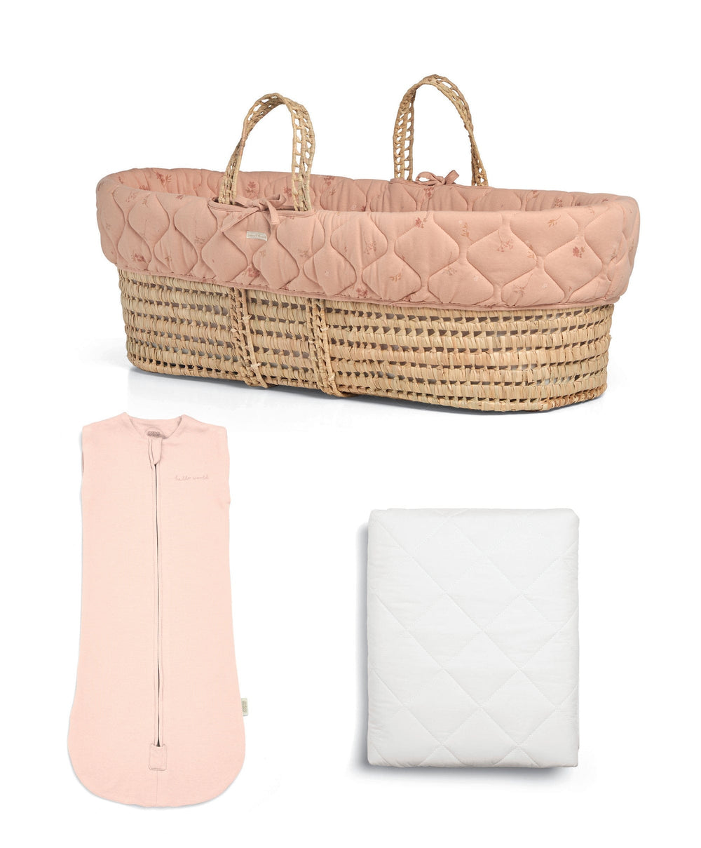 Mamas &amp; Papas Wildflower Moses Basket Bundle (3 Pieces)