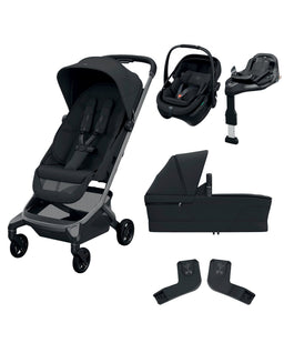 Maxi Cosi Maxi-Cosi Fame Cabin Pushchair Bundle with Maxi-Cosi Coral Slide Pro Car Seat & Base (4 Pieces) -Oynx Black