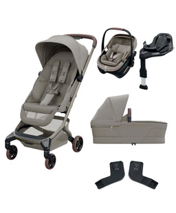 Maxi Cosi Maxi-Cosi Fame Cabin Pushchair Bundle with Maxi-Cosi Coral Slide Pro Car Seat & Base (4 Pieces) - Sapphire Sand