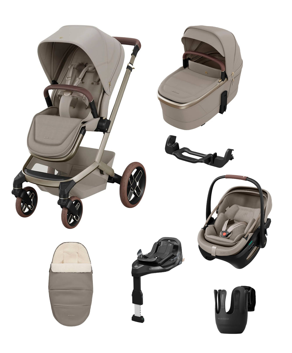 Maxi Cosi Maxi-Cosi Fame Pushchair &amp; Carrycot with Coral Slide Pro Car Seat - Sapphire Sand