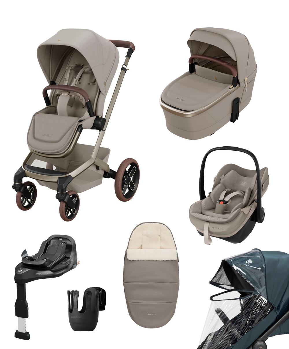 Maxi Cosi Maxi-Cosi Fame Ultimate Pushchair Bundle with Pebble Slide Pro Car Seat &amp; Base (7 Pieces) - Sapphire Sand