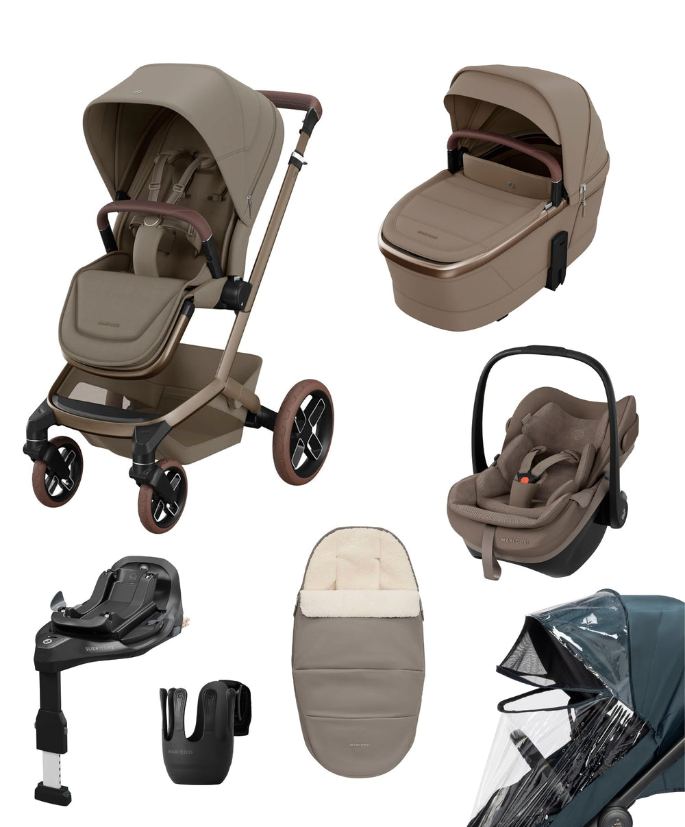 Maxi Cosi Maxi-Cosi Fame Ultimate Pushchair Bundle with Pebble Slide Pro Car Seat &amp; Base - Oak Truffle
