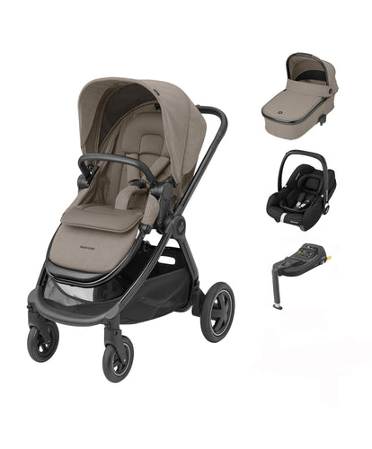 Maxi Cosi Pushchairs Maxi-Cosi Adorra² Luxe Pushchair Bundle with CabrioFix i-Size (5 pieces) - Twillic Truffle