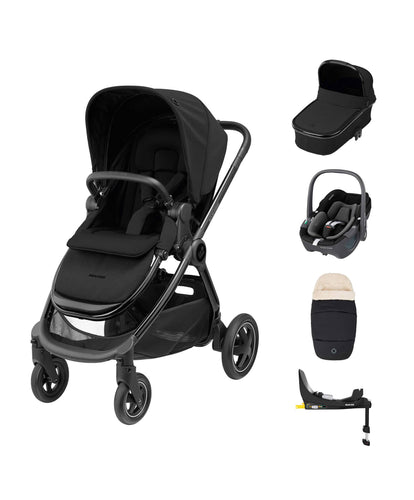 Maxi Cosi pushchairs Maxi-Cosi Adorra² Luxe Pushchair Bundle with Pebble 360 (5 pieces) - Twillic Black