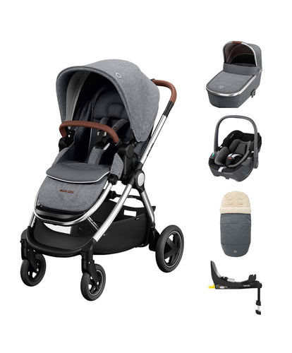 Maxi Cosi Pushchairs Maxi-Cosi Adorra² Luxe Pushchair Bundle with Pebble 360 (5 pieces) - Twillic Grey