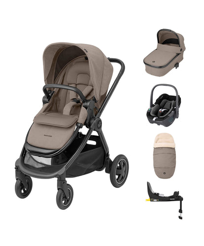 Maxi Cosi Pushchairs Maxi-Cosi Adorra² Luxe Pushchair Bundle with Pebble 360 (5 pieces) - Twillic Truffle