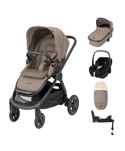 Maxi Cosi Pushchairs Maxi-Cosi Adorra² Luxe Pushchair Bundle with Pebble 360 Pro (5 pieces) - Twillic Truffle
