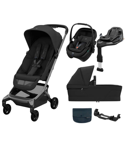 Maxi Cosi Pushchairs Maxi-Cosi Fame Cabin Pushchair Bundle with Maxi-Cosi Coral Slide Pro Car Seat & Base (5 Pieces) - Oynx Black
