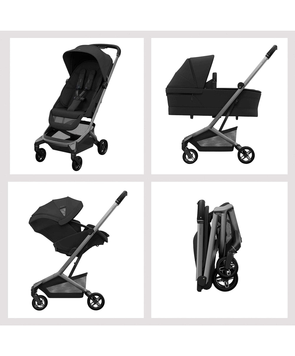 Maxi Cosi Pushchairs Maxi-Cosi Fame Cabin Pushchair Bundle with Maxi-Cosi Coral Slide Pro Car Seat &amp; Base (5 Pieces) - Oynx Black