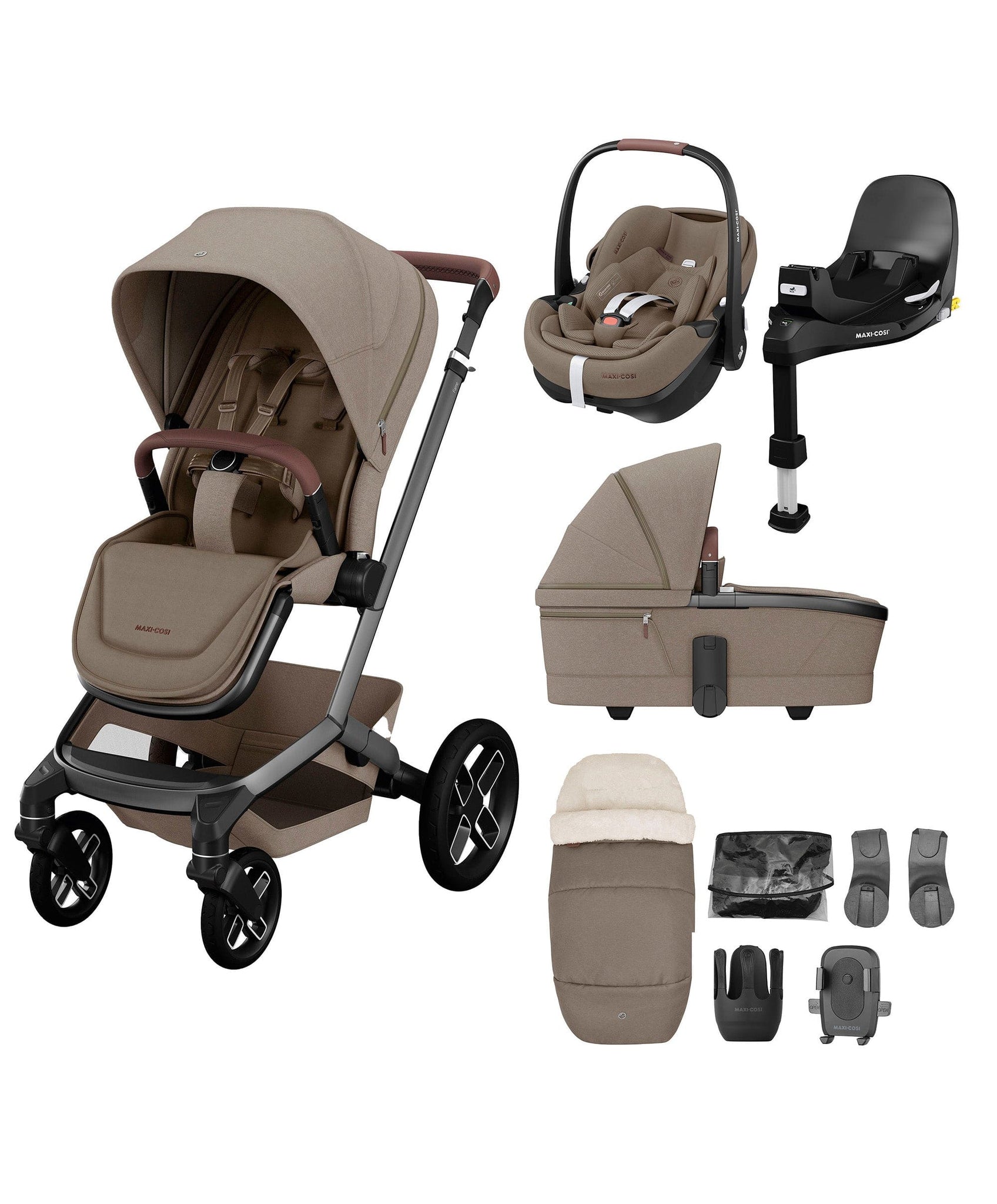 maxi cosi taupe Maxi Cosi Fame Premium Pushchair Bundle with Car Seat – Mamas & Papas IE