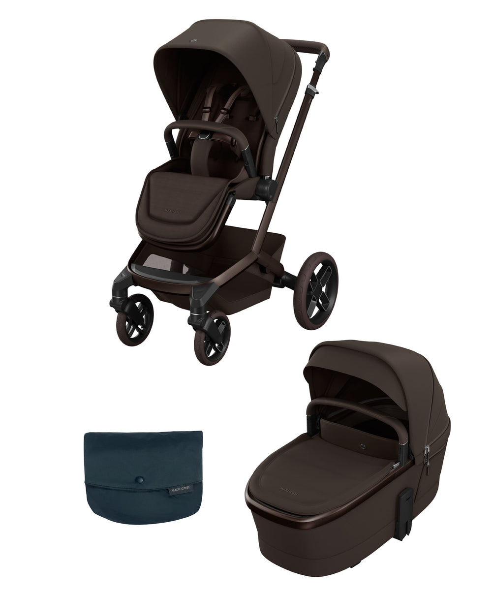 Maxi Cosi Pushchairs Maxi Cosi Fame Pushchair &amp; Carrycot Bundle - Espresso Brown