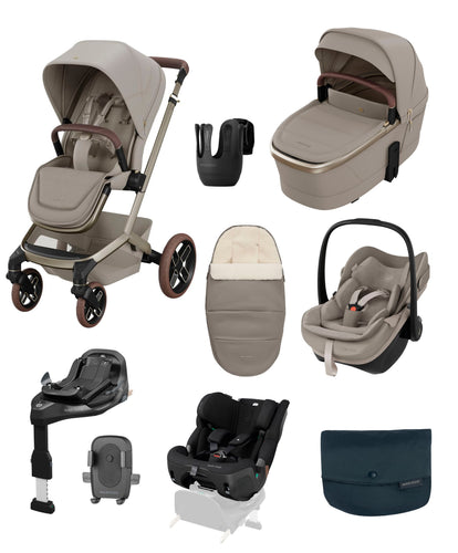 Maxi Cosi Pushchairs Maxi-Cosi Fame Ultimate Pushchair Bundle with Maxi-Cosi Pebble Pro & Maxi-Cosi Pearl XL Slide Pro Car Seat (10 Pieces) - Saphire Sand