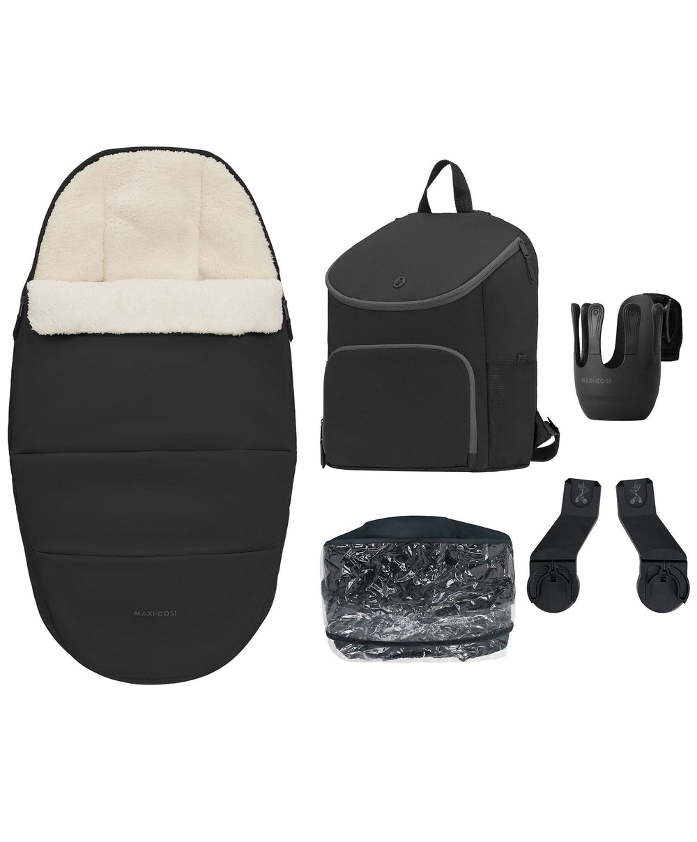 Maxi Cosi Pushchairs Maxi-Cosi Oxford+ Complete Pushchair Bundle with Maxi-Cosi Pebble Slide Pro Car Seat &amp; Base - Onyx Black