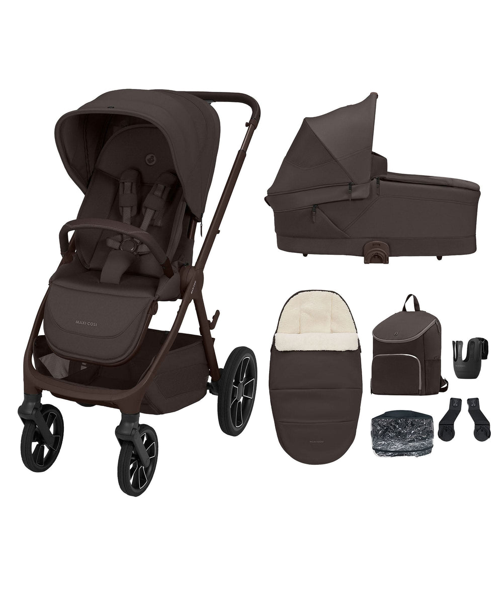 Maxi Cosi Pushchairs Maxi-Cosi Oxford+ Pushchair &amp; Carrycot Essential Bundle -  Onyx Black