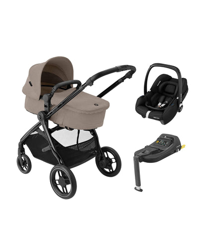 Maxi Cosi Pushchairs Maxi-Cosi Zelia³ Luxe Pushchair Bundle with CabrioFix i-Size (3 pieces) - Twillic Truffle