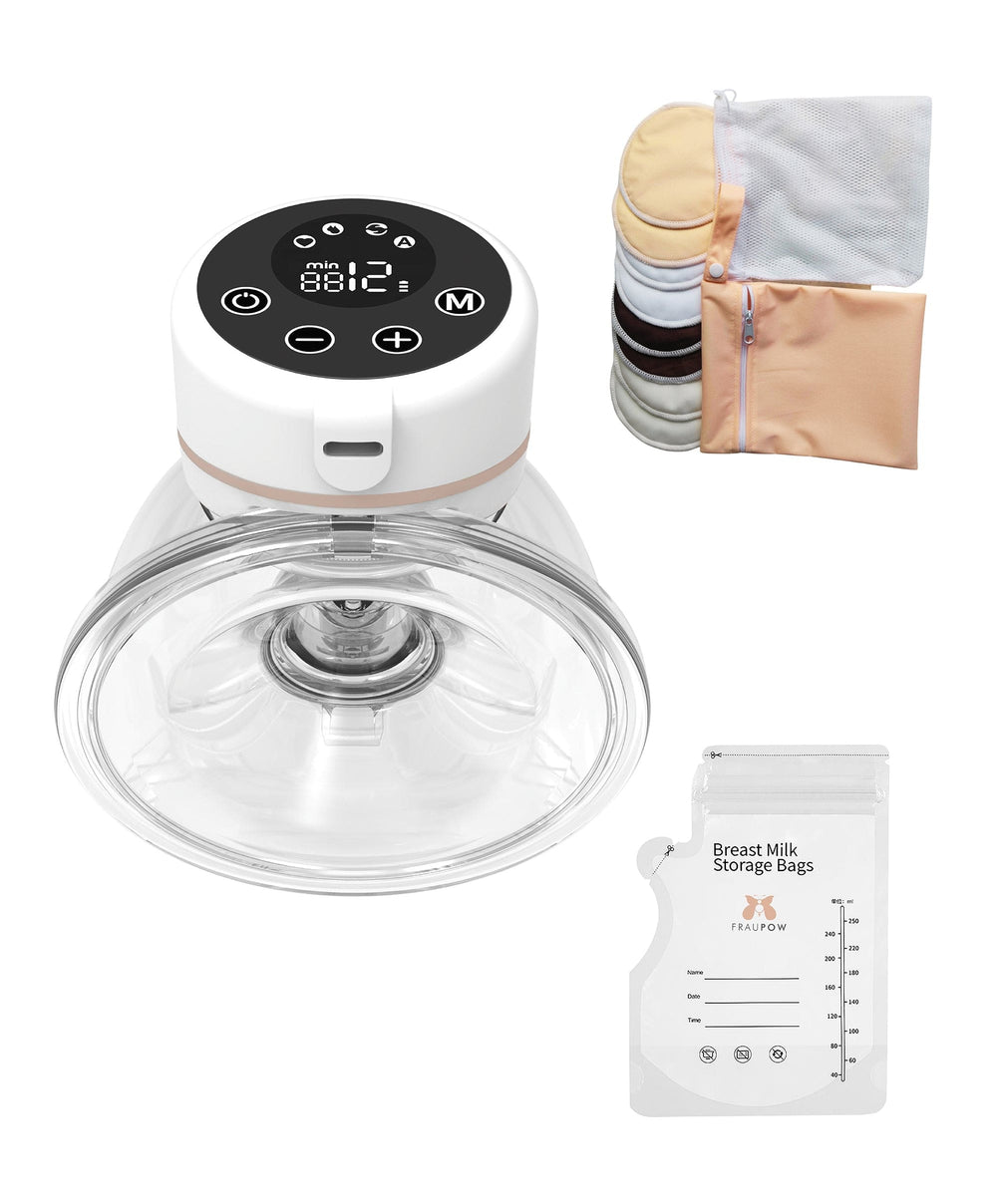 Medela Breastfeeding Fraupow Wearable Breast Pump Complete Bundle with Storage Bags &amp; Nursing Pads