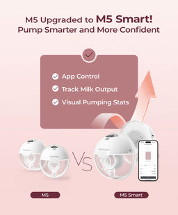 Momcozy Breastfeeding Momcozy M5 Smart Wearable Double Electric Breast Pump - Grey