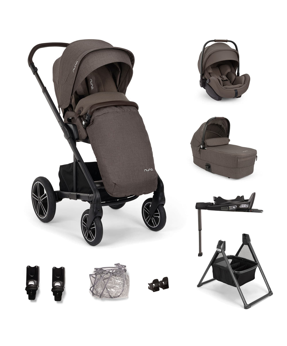 Nuna Nuna Mixx Next Pushchair Bundle With Carrycot Stand &amp; Arra Flex Car Seat &amp; Base - Chestnut