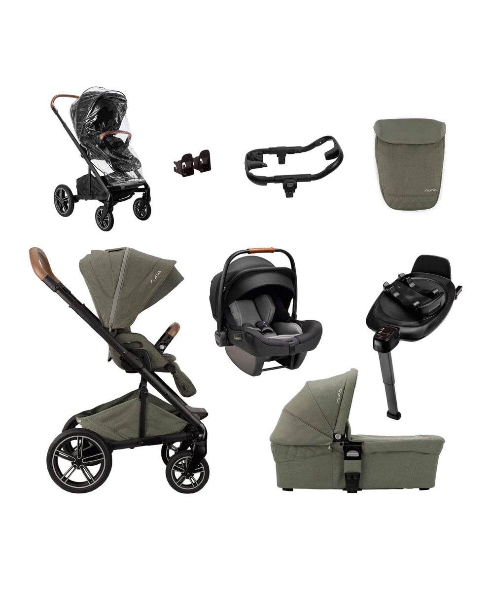 Nuna Pushchairs Nuna Mixx Next Generation 5 Piece Pushchair Bundle inc. Pipa Car Seat - Pine