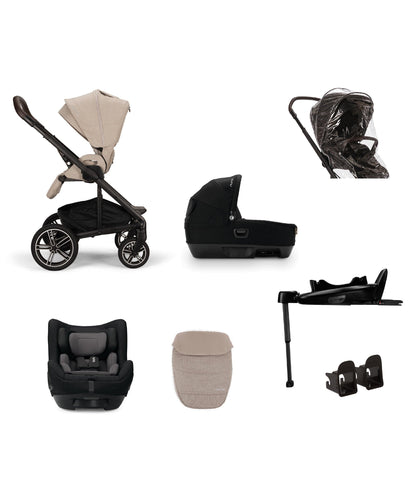 Nuna Pushchairs Nuna Mixx Next Pushchair 4 Piece Travel Bundle with TODL Next Car Seat & Base - Biscotti