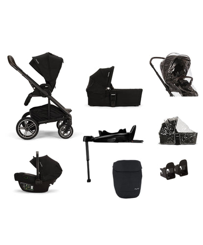 Nuna Pushchairs Nuna Mixx Next Pushchair 5 Piece Travel Bundle with PIPA Next Car Seat & Base - Caviar