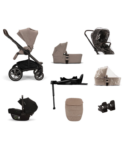 Nuna Pushchairs Nuna Mixx Next Pushchair 5 Piece Travel Bundle with PIPA Next Car Seat & Base - Cedar