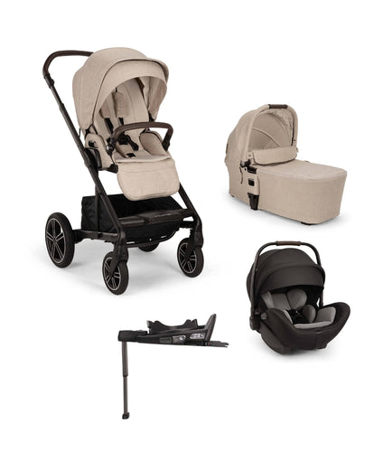 Nuna Pushchairs Nuna MIXX Next Pushchair Bundle with ARRA Flex Car Seat & BASE Curv Base - Biscotti