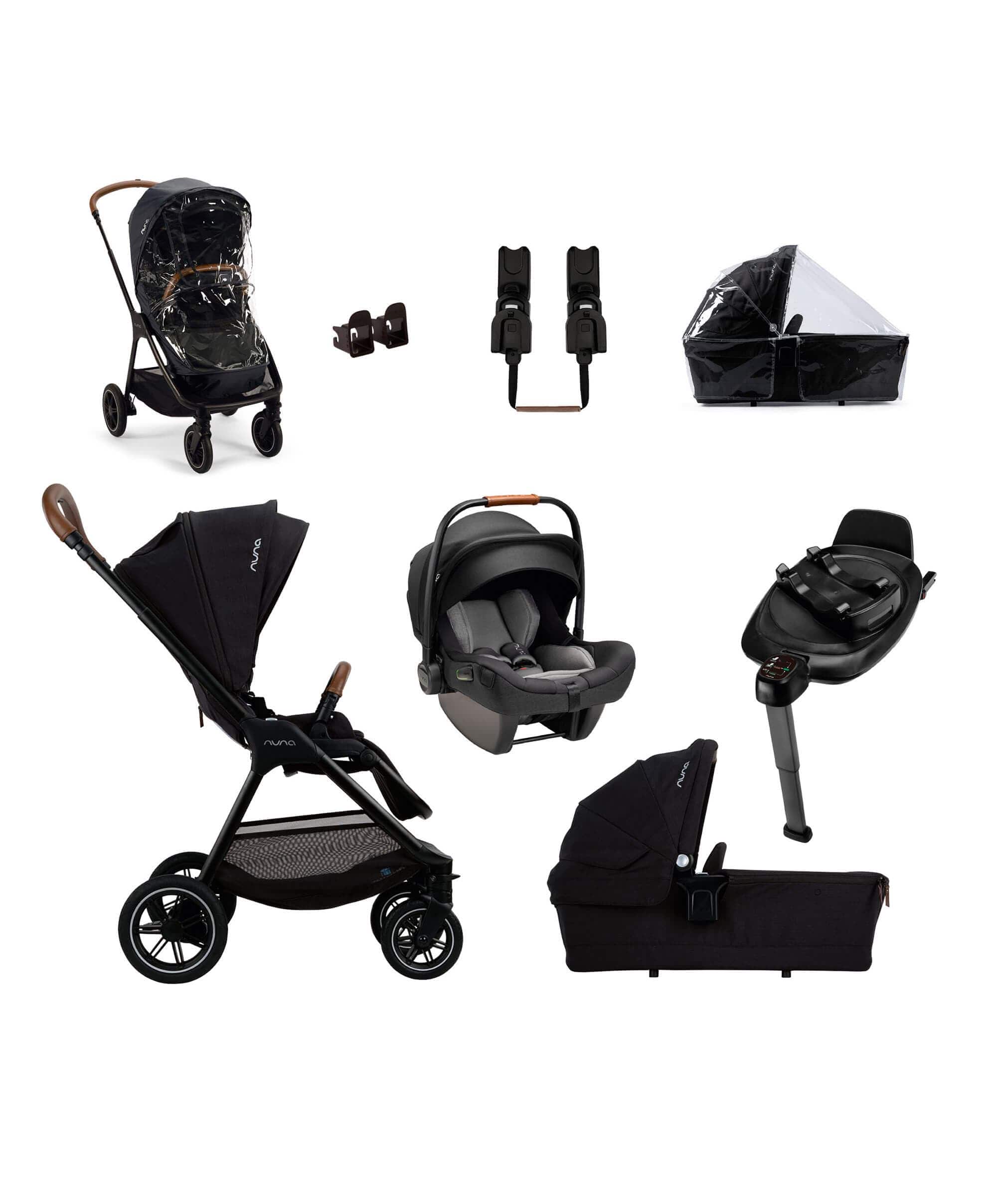 TRIV Next Pushchair 4 Piece Bundle inc. PIPA Next Car Seat Caviar
