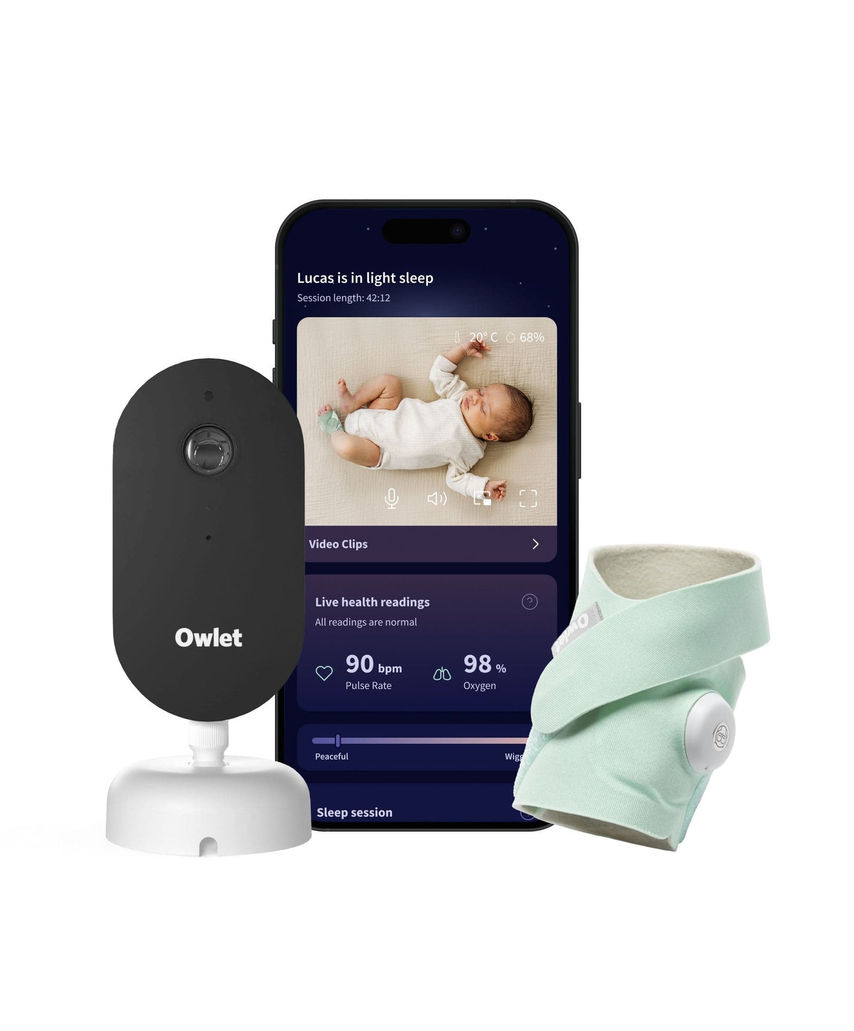 Dream Sock Owlet Duo Baby Monitor Owlet Dream Duo (Gen 3) Smart 