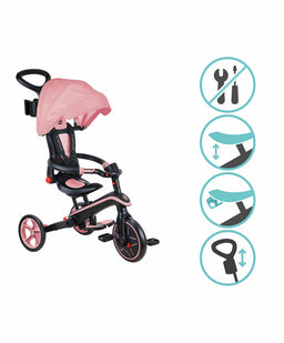 Plum Play Globber Explorer Foldable 4-in-1 Trike - Pastel Pink