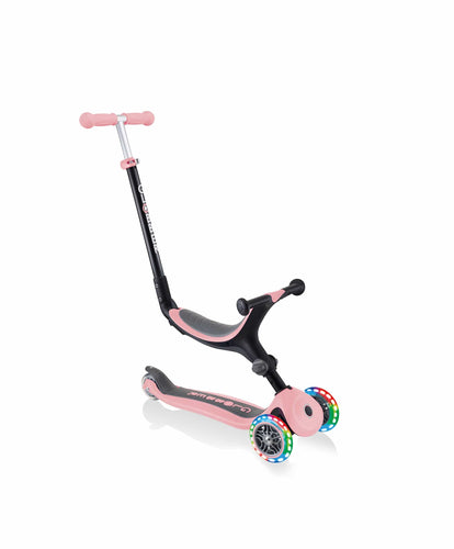 Plum Play Outdoor Play Globber Go Up Foldable Lights Scooter - Pastel Pink