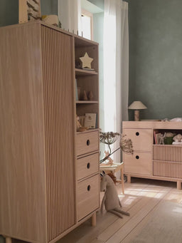 Oska 3 Piece Cotbed Range With Dresser Changer & Wardrobe - Oak
