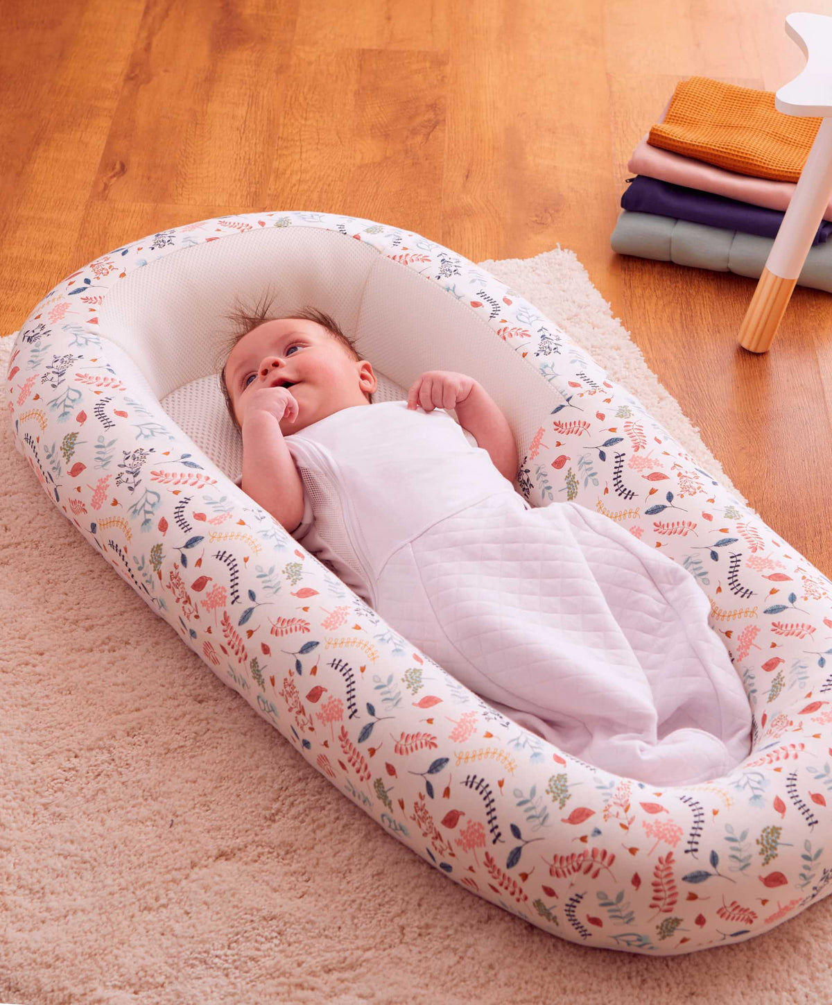 Baby Nest Baby Bed With Baby Lounger Pillow, Infant Nest Cover For