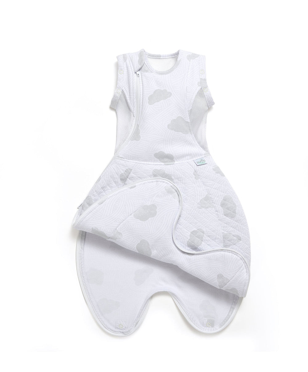 Purflo Purflo Swaddle to Sleep Bag 0-4 Months (2.5 Tog) - Cotton Clouds