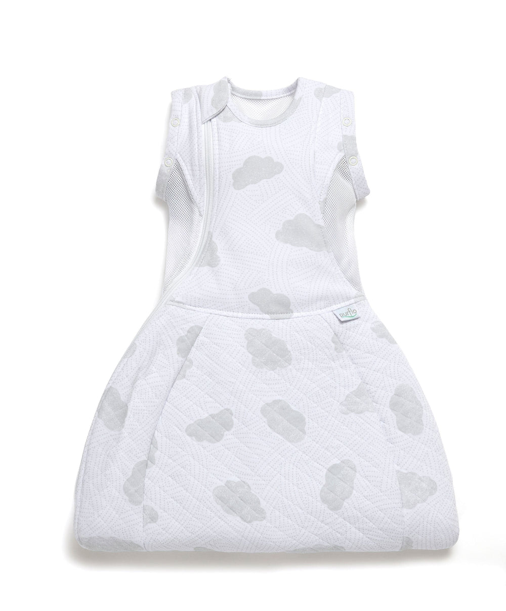 Purflo Purflo Swaddle to Sleep Bag 0-4 Months (2.5 Tog) - Cotton Clouds
